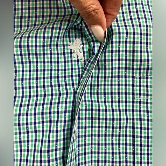 Bugatchi Cotton Gingham Plaid Flip Cuff Shirt - Picture 4 of 9